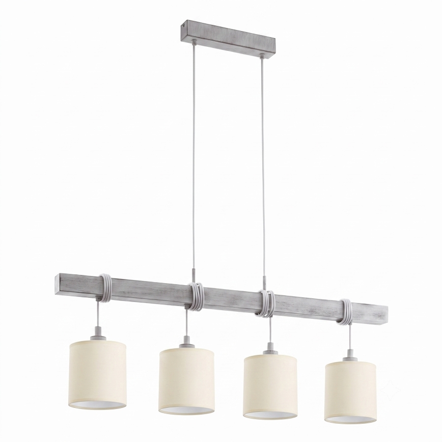 Brilagi - Κρεμαστό φωτιστικό LED με καλώδιο NUBILA 4xE27/60W/230V γκρι/κρεμ