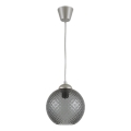 Brilagi - Κρεμαστό φωτιστικό LED με καλώδιο RETRO GLASS 1xE27/60W/230V pr. 18 cm ασημί/καπνιστό γκρι