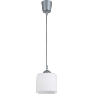 Brilagi - Κρεμαστό φωτιστικό LED με καλώδιο RETRO GLASS 1xE27/60W/230V Ø 10 cm ασημί/λευκό