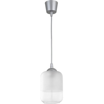 Brilagi - Κρεμαστό φωτιστικό LED με καλώδιο RETRO GLASS 1xE27/60W/230V Ø 14 cm ασημί/λευκό
