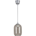 Brilagi - Κρεμαστό φωτιστικό LED με καλώδιο RETRO GLASS 1xE27/60W/230V Ø 14 cm ασημί/καπνιστό γκρι