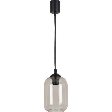 Brilagi - Κρεμαστό φωτιστικό LED με καλώδιο RETRO GLASS 1xE27/60W/230V Ø 14 cm μαύρο/καπνιστό γκρι
