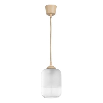 Brilagi - Κρεμαστό φωτιστικό LED με καλώδιο RETRO GLASS 1xE27/60W/230V Ø 14 cm μπεζ/λευκό