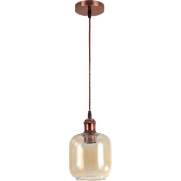 Brilagi - Κρεμαστό φωτιστικό LED με καλώδιο RETRO GLASS 1xE27/60W/230V Ø 14 cm χάλκινο/καπνιστό καφέ