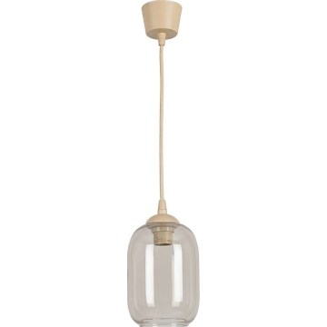 Brilagi - Κρεμαστό φωτιστικό LED με καλώδιο RETRO GLASS 1xE27/60W/230V Ø 14 εκ. μπεζ/καπνιστό γκρι