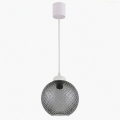 Brilagi - Κρεμαστό φωτιστικό LED με καλώδιο RETRO GLASS 1xE27/60W/230V Ø 18 cm λευκό/καπνιστό γκρι