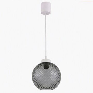 Brilagi - Κρεμαστό φωτιστικό LED με καλώδιο RETRO GLASS 1xE27/60W/230V Ø 18 cm λευκό/καπνιστό γκρι
