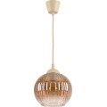 Brilagi - Κρεμαστό φωτιστικό LED με καλώδιο RETRO GLASS 1xE27/60W/230V Ø 18 cm μπεζ/καπνιστό καφέ
