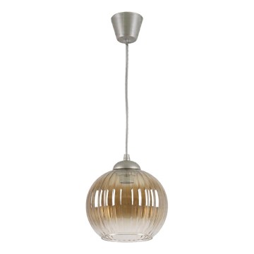 Brilagi - Κρεμαστό φωτιστικό LED με καλώδιο RETRO GLASS 1xE27/60W/230V Ø 18 εκ. ασημί/καπνιστό καφέ