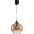 Brilagi - Κρεμαστό φωτιστικό LED με καλώδιο RETRO GLASS 1xE27/60W/230V Ø 18 εκ. μαύρο/καπνιστό καφέ