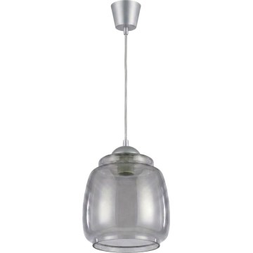 Brilagi - Κρεμαστό φωτιστικό LED με καλώδιο RETRO GLASS 1xE27/60W/230V Ø 26 εκ. ασημί/καπνιστό γκρι