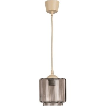 Brilagi - Κρεμαστό φωτιστικό LED με καλώδιο RETRO GLASS 1xE27/60W/230V διάμ. 15 cm μπεζ/καπνιστό μπεζ