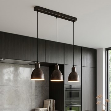 Brilagi - Κρεμαστό φωτιστικό LED με καλώδιο RIDDY 3xE27/60W/230V χάλκινο/πατίνα