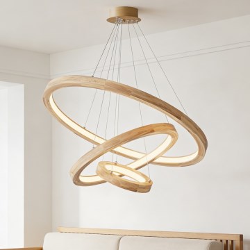 Brilagi - Κρεμαστό φωτιστικό LED με καλώδιο UMEA WOOD LED/45W/230V Ø 60 εκ. ξύλο καουτσούκ