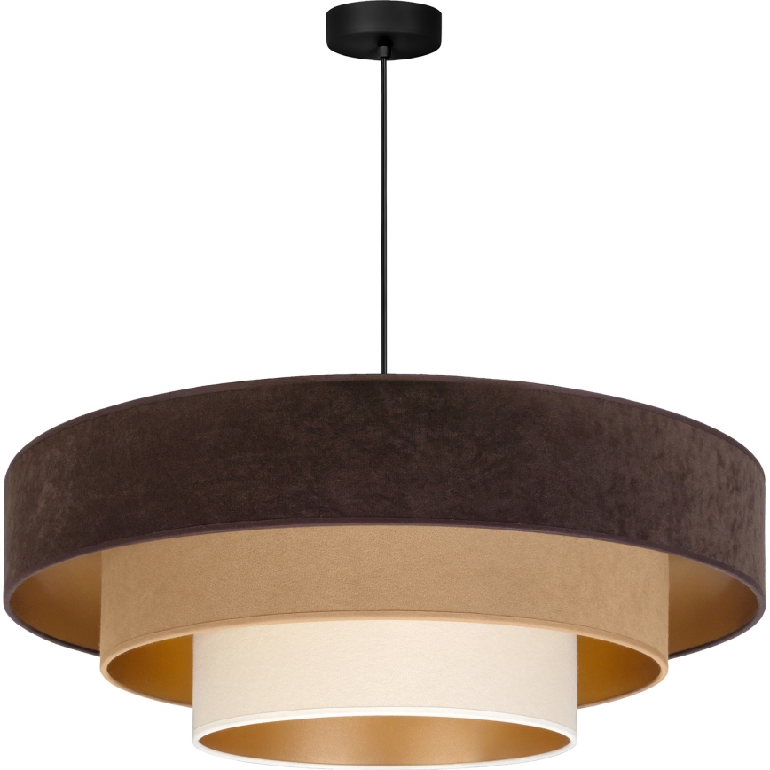 Brilagi - Κρεμαστό φωτιστικό LUNETA με καλώδιο, 3xE27/60W/230V, διάμ. 80 εκ., καφέ/μπεζ/κρεμ