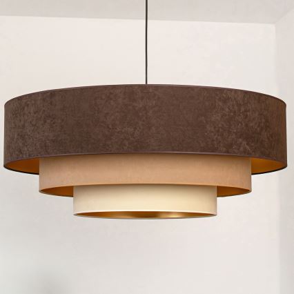 Brilagi - Κρεμαστό φωτιστικό LUNETA με καλώδιο, 3xE27/60W/230V, διάμ. 80 εκ., καφέ/μπεζ/κρεμ