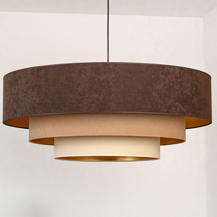 Brilagi - Κρεμαστό φωτιστικό LUNETA με καλώδιο, 3xE27/60W/230V, διάμ. 80 εκ., καφέ/μπεζ/κρεμ