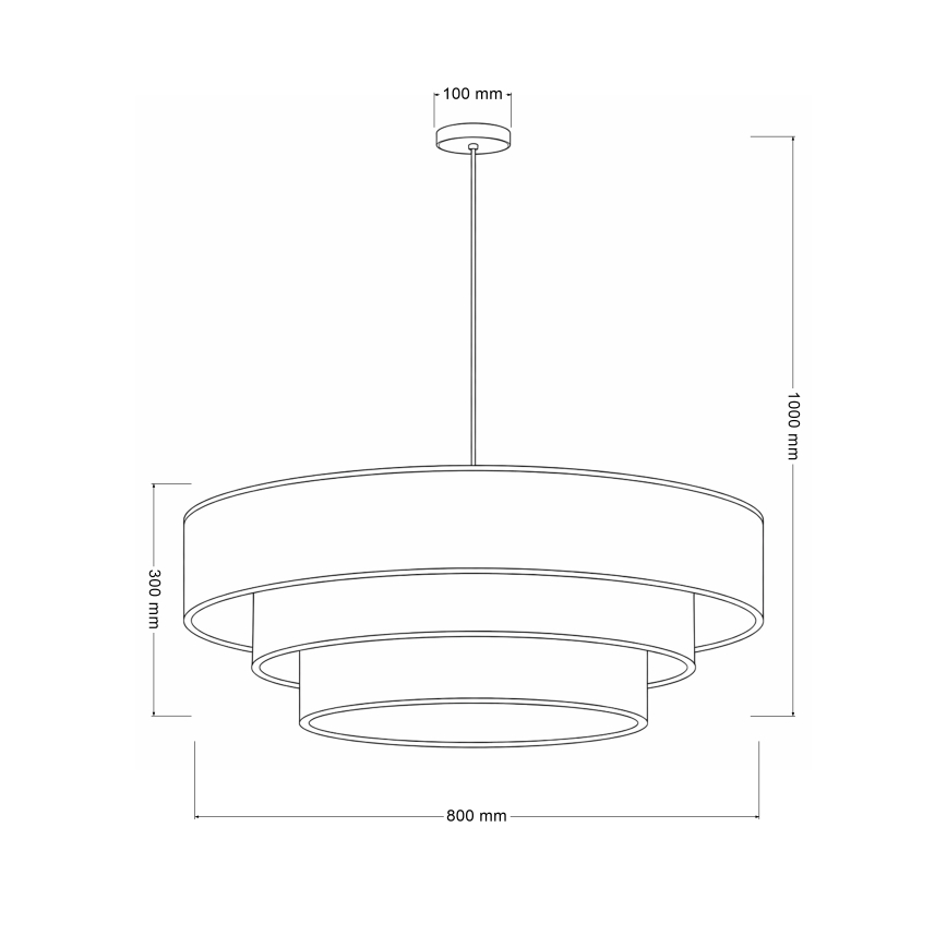 Brilagi - Κρεμαστό φωτιστικό LUNETA με καλώδιο, 3xE27/60W/230V, διάμ. 80 εκ., καφέ/μπεζ/κρεμ