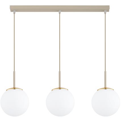 Brilagi - Κρεμαστό φωτιστικό MILO σε καλώδιο 3xE27/60W/230V μπεζ/χρυσό