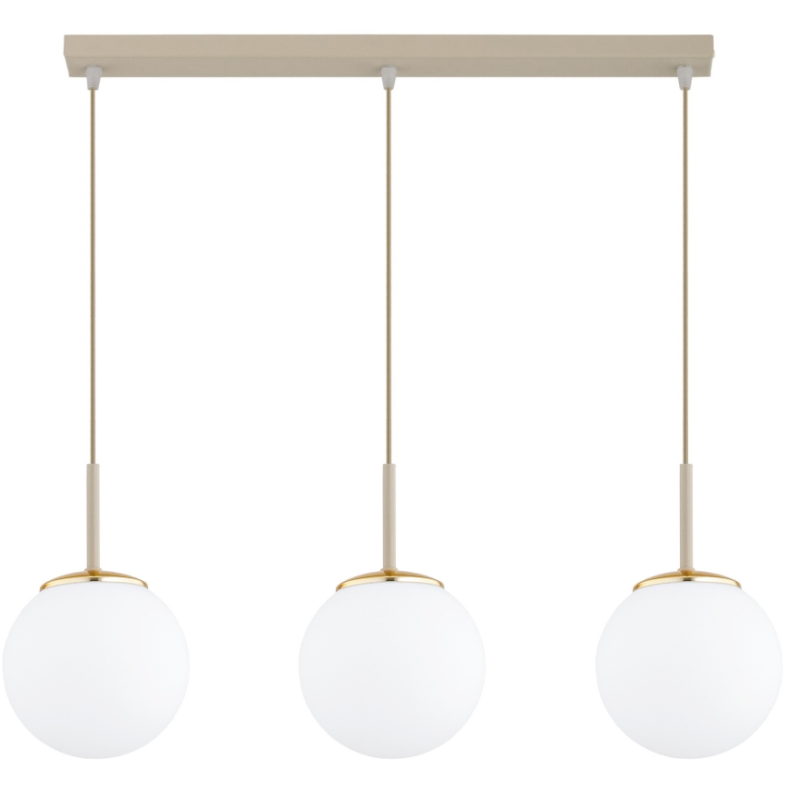 Brilagi - Κρεμαστό φωτιστικό MILO σε καλώδιο 3xE27/60W/230V μπεζ/χρυσό