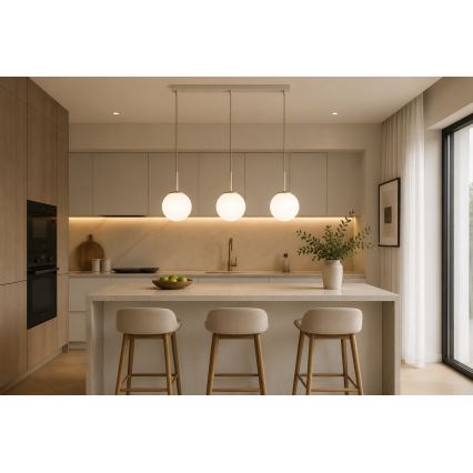 Brilagi - Κρεμαστό φωτιστικό MILO σε καλώδιο 3xE27/60W/230V μπεζ/χρυσό