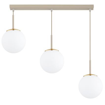 Brilagi - Κρεμαστό φωτιστικό MILO σε καλώδιο 3xE27/60W/230V μπεζ/χρυσό