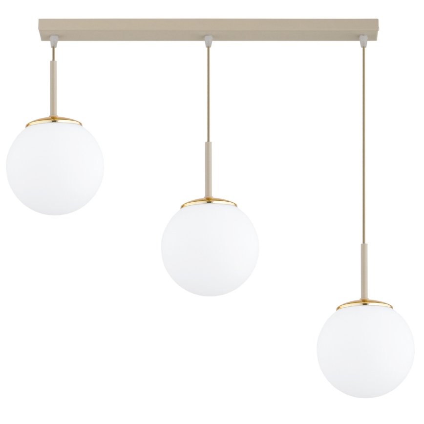 Brilagi - Κρεμαστό φωτιστικό MILO σε καλώδιο 3xE27/60W/230V μπεζ/χρυσό