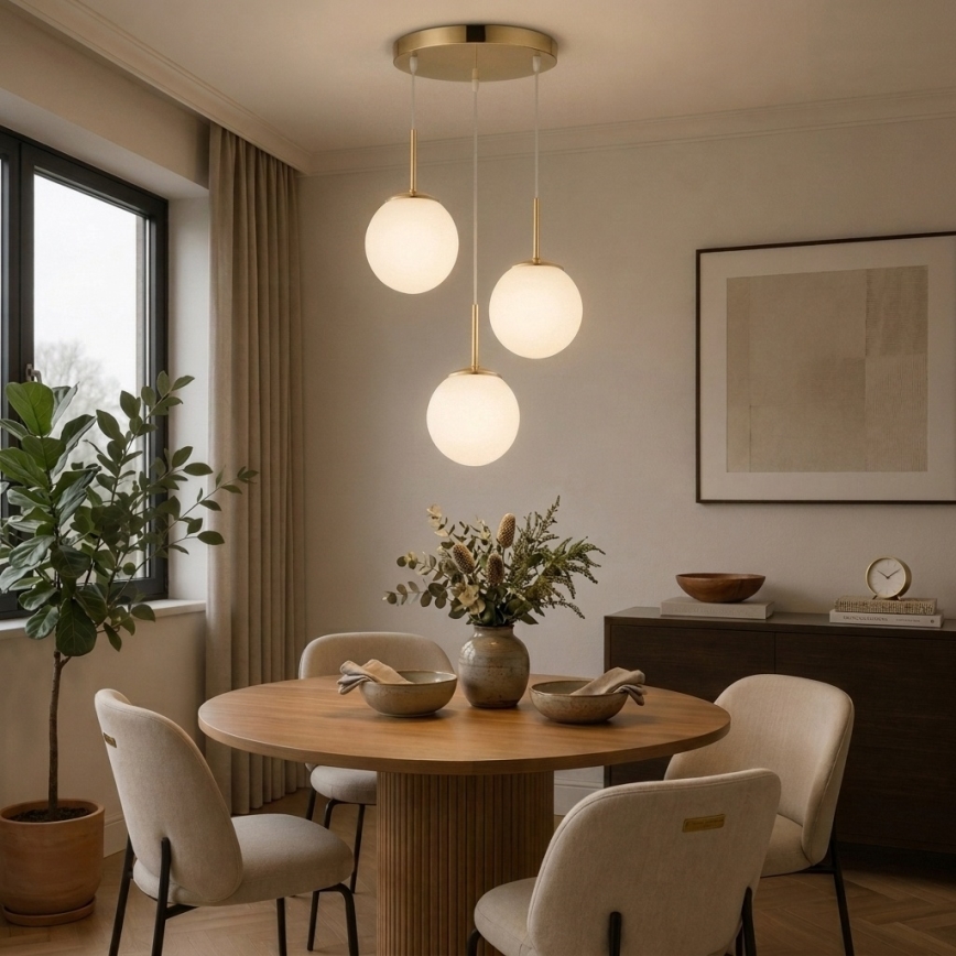 Brilagi - Κρεμαστό φωτιστικό MILO με καλώδιο 3xE27/60W/230V, χρυσό