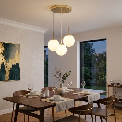 Brilagi - Κρεμαστό φωτιστικό MILO με καλώδιο 3xE27/60W/230V, χρυσό