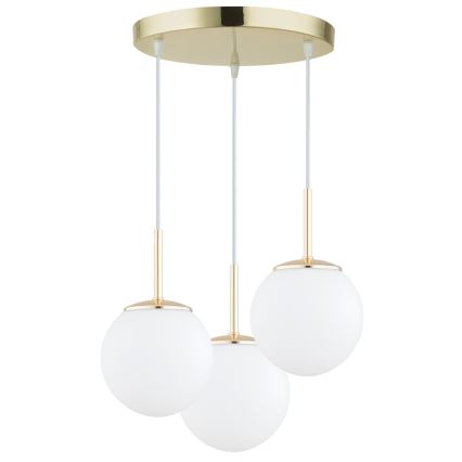 Brilagi - Κρεμαστό φωτιστικό MILO με καλώδιο 3xE27/60W/230V, χρυσό