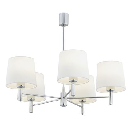 Brilagi - Κρεμαστό φωτιστικό MONTE με ράβδο 5xE27/60W/230V κρεμ/γυαλιστερό χρώμιο