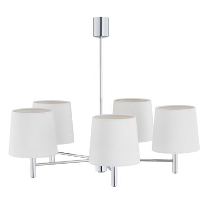 Brilagi - Κρεμαστό φωτιστικό MONTE με ράβδο 5xE27/60W/230V κρεμ/γυαλιστερό χρώμιο