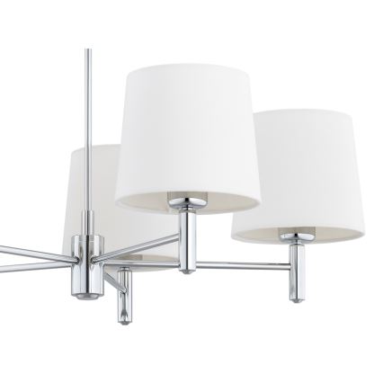 Brilagi - Κρεμαστό φωτιστικό MONTE με ράβδο 5xE27/60W/230V κρεμ/γυαλιστερό χρώμιο