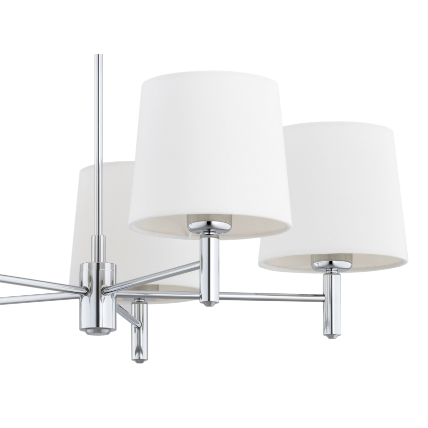 Brilagi - Κρεμαστό φωτιστικό MONTE με ράβδο 5xE27/60W/230V κρεμ/γυαλιστερό χρώμιο