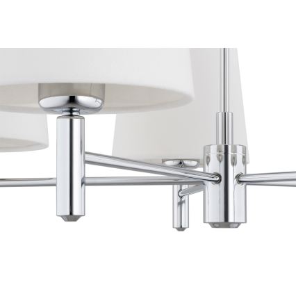 Brilagi - Κρεμαστό φωτιστικό MONTE με ράβδο 5xE27/60W/230V κρεμ/γυαλιστερό χρώμιο