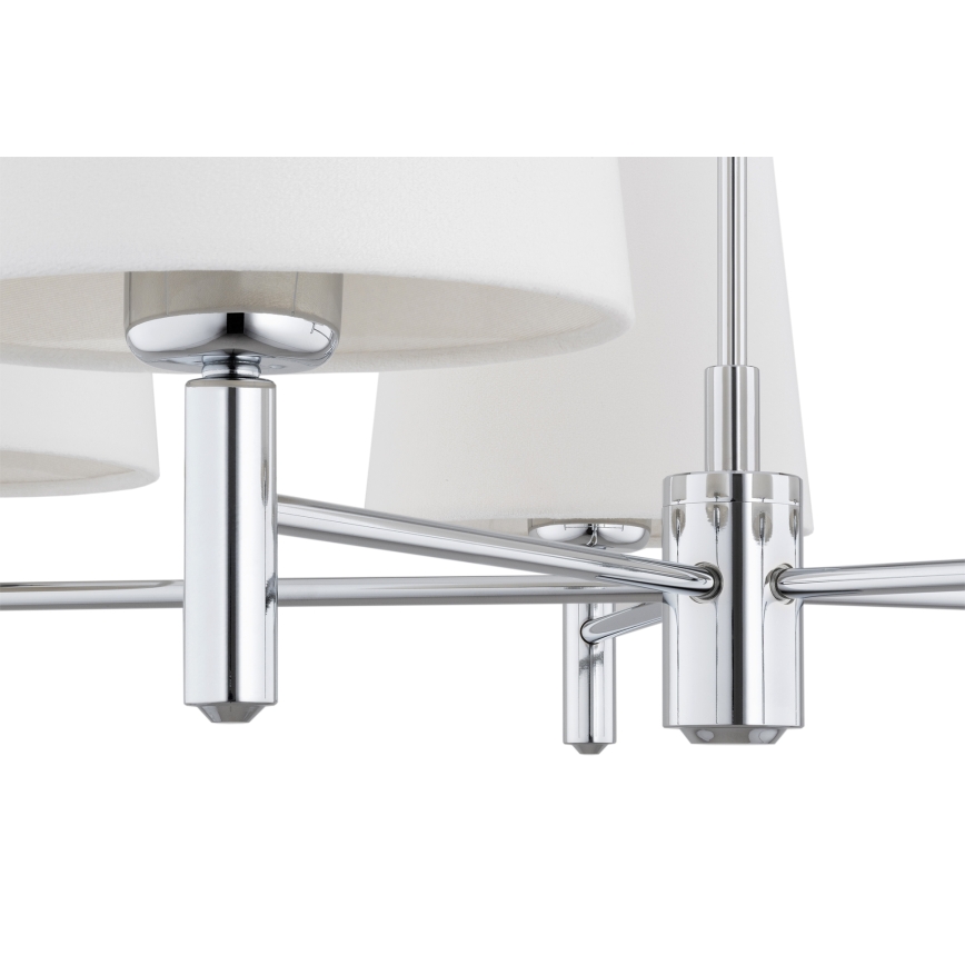 Brilagi - Κρεμαστό φωτιστικό MONTE με ράβδο 5xE27/60W/230V κρεμ/γυαλιστερό χρώμιο