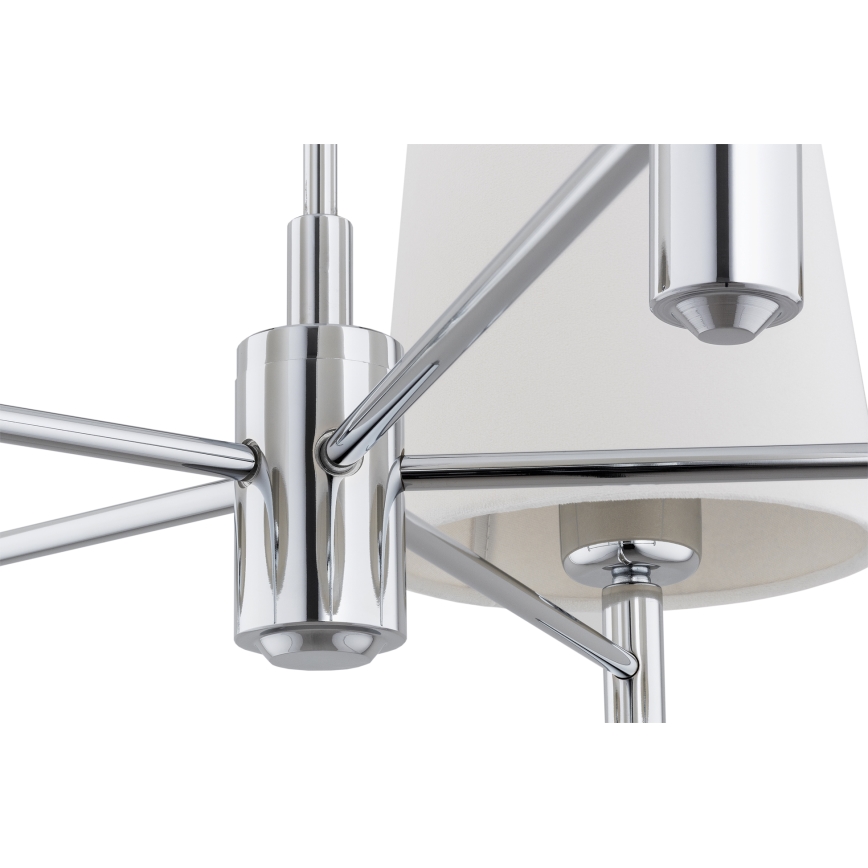 Brilagi - Κρεμαστό φωτιστικό MONTE με ράβδο 5xE27/60W/230V κρεμ/γυαλιστερό χρώμιο