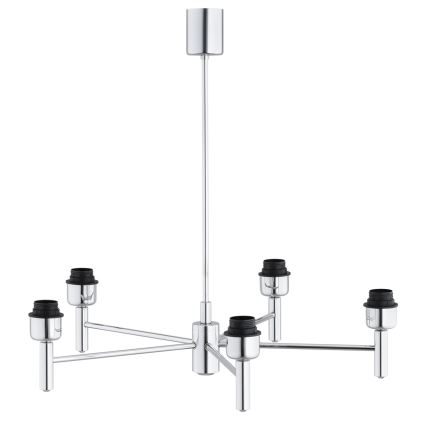 Brilagi - Κρεμαστό φωτιστικό MONTE με ράβδο 5xE27/60W/230V κρεμ/γυαλιστερό χρώμιο