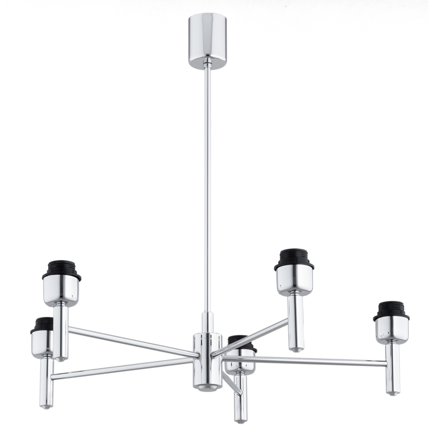 Brilagi - Κρεμαστό φωτιστικό MONTE με ράβδο 5xE27/60W/230V κρεμ/γυαλιστερό χρώμιο