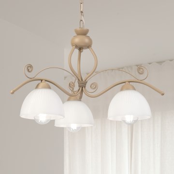 Brilagi - Κρεμαστό φωτιστικό σε αλυσίδα ANTICO MODERN 3xE27/60W/230V μπεζ
