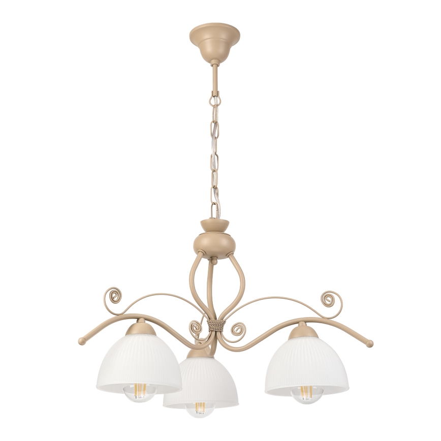 Brilagi - Κρεμαστό φωτιστικό σε αλυσίδα ANTICO MODERN 3xE27/60W/230V μπεζ