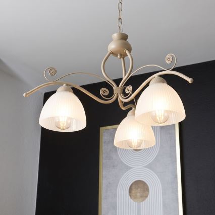 Brilagi - Κρεμαστό φωτιστικό σε αλυσίδα ANTICO MODERN 3xE27/60W/230V μπεζ