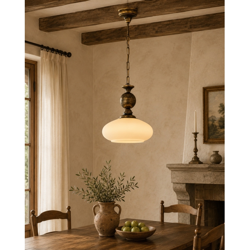Brilagi - Κρεμαστό φωτιστικό σε αλυσίδα MOLLERO 1xE27/15W/230V Ø 24 cm μπρονζέ/πατίνα
