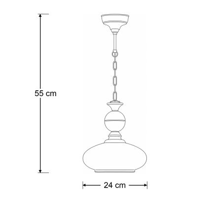 Brilagi - Κρεμαστό φωτιστικό σε αλυσίδα MOLLERO 1xE27/15W/230V Ø 24 cm μπρονζέ/πατίνα