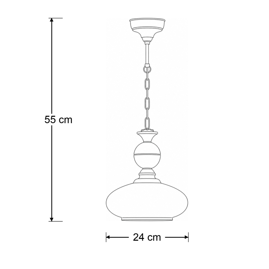 Brilagi - Κρεμαστό φωτιστικό σε αλυσίδα MOLLERO 1xE27/15W/230V Ø 24 cm μπρονζέ/πατίνα