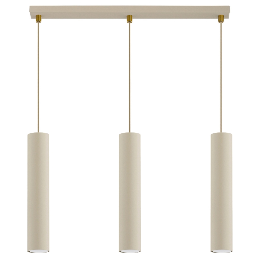Brilagi - Κρεμαστό φωτιστικό σε καλώδιο 3xGU10/15W/230V μπεζ/χρυσό