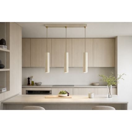 Brilagi - Κρεμαστό φωτιστικό σε καλώδιο 3xGU10/15W/230V μπεζ/χρυσό