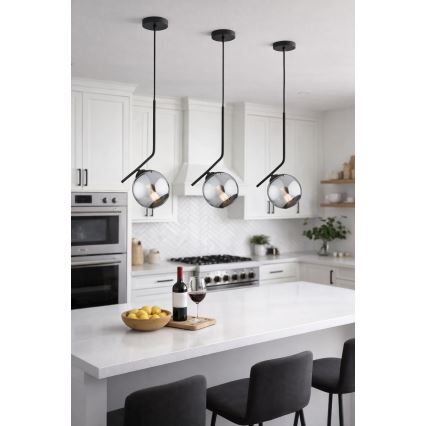 Brilagi - Κρεμαστό φωτιστικό σε καλώδιο DIOR 1xE27/60W/230V μαύρο/καπνιστό γκρι