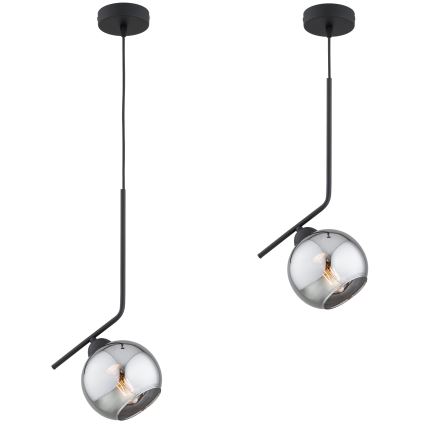 Brilagi - Κρεμαστό φωτιστικό σε καλώδιο DIOR 1xE27/60W/230V μαύρο/καπνιστό γκρι