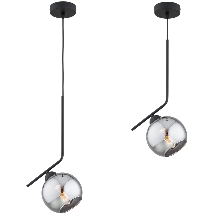 Brilagi - Κρεμαστό φωτιστικό σε καλώδιο DIOR 1xE27/60W/230V μαύρο/καπνιστό γκρι